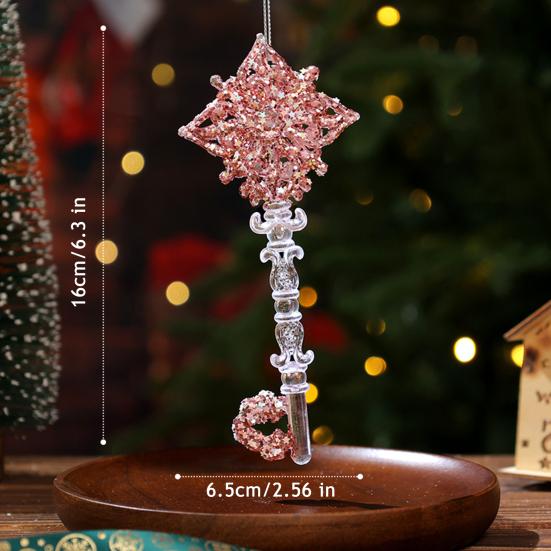 Christmas Clear Acrylic Hanging Ornament Glitter Snowflake Butterfly Reindeer Dancing Girl Tree Angel Wing Key Wreath Xmas Hanging Decoration