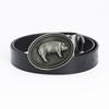 Men's Retro Cowhide Belt with Smooth Buckle - Korean Style, Trendy and Simple Wide Waistband.