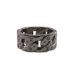 M1532M Metal Mosaic Cuban Ring Silver Metal Mens Used