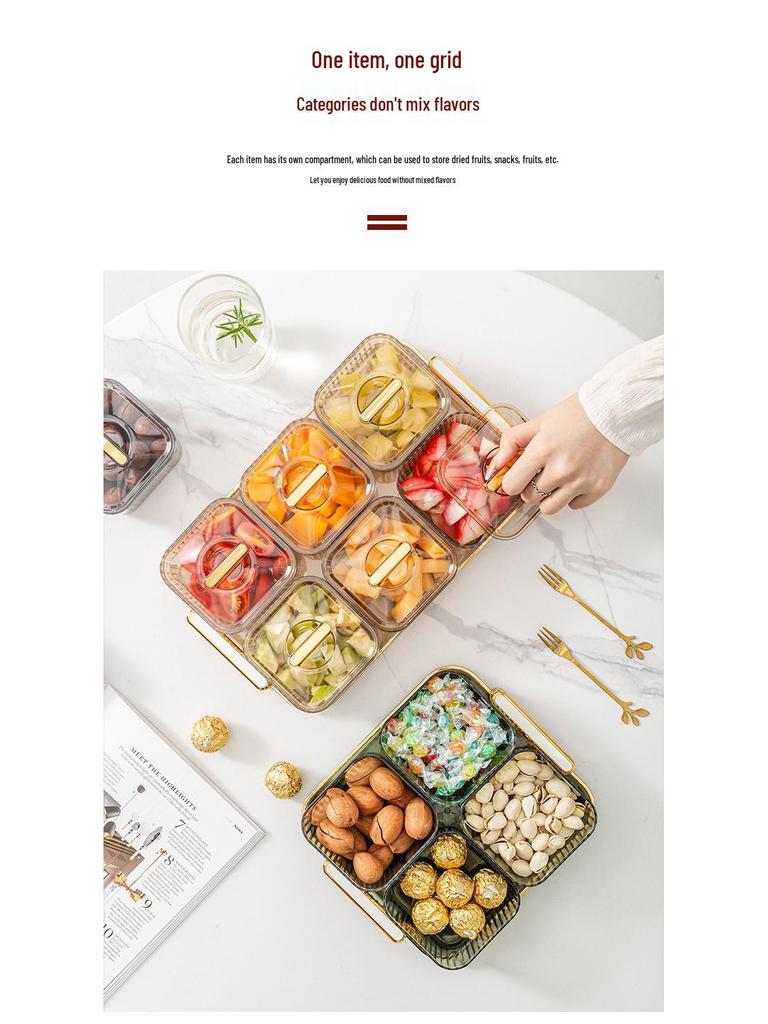 Elegant Transparent Fruit and Snack Display Plate for Living Room