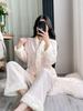 Women's Island Fleece Pajamas - High-End Minimalist Long Sleeve & Pants Thick Warm Set for Autumn/Winter