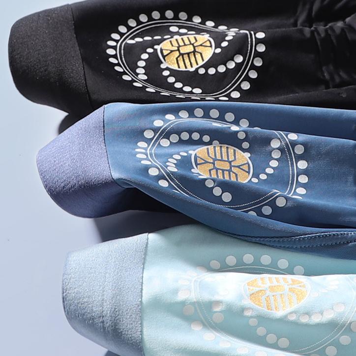 3pcs Men's Underwear Ice Silk Underwear with Seamless Flat Corner Shorts Boxer Brief