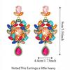 Crystal Floral Shaped Earrings Jewelry Modern Style Earrings Popular Popular Style Earrings  Bride