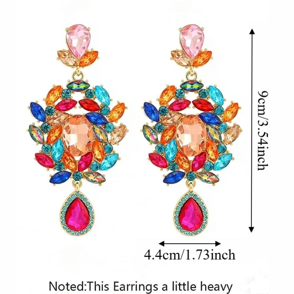 Crystal Floral Shaped Earrings Jewelry Modern Style Earrings Popular Popular Style Earrings Bride