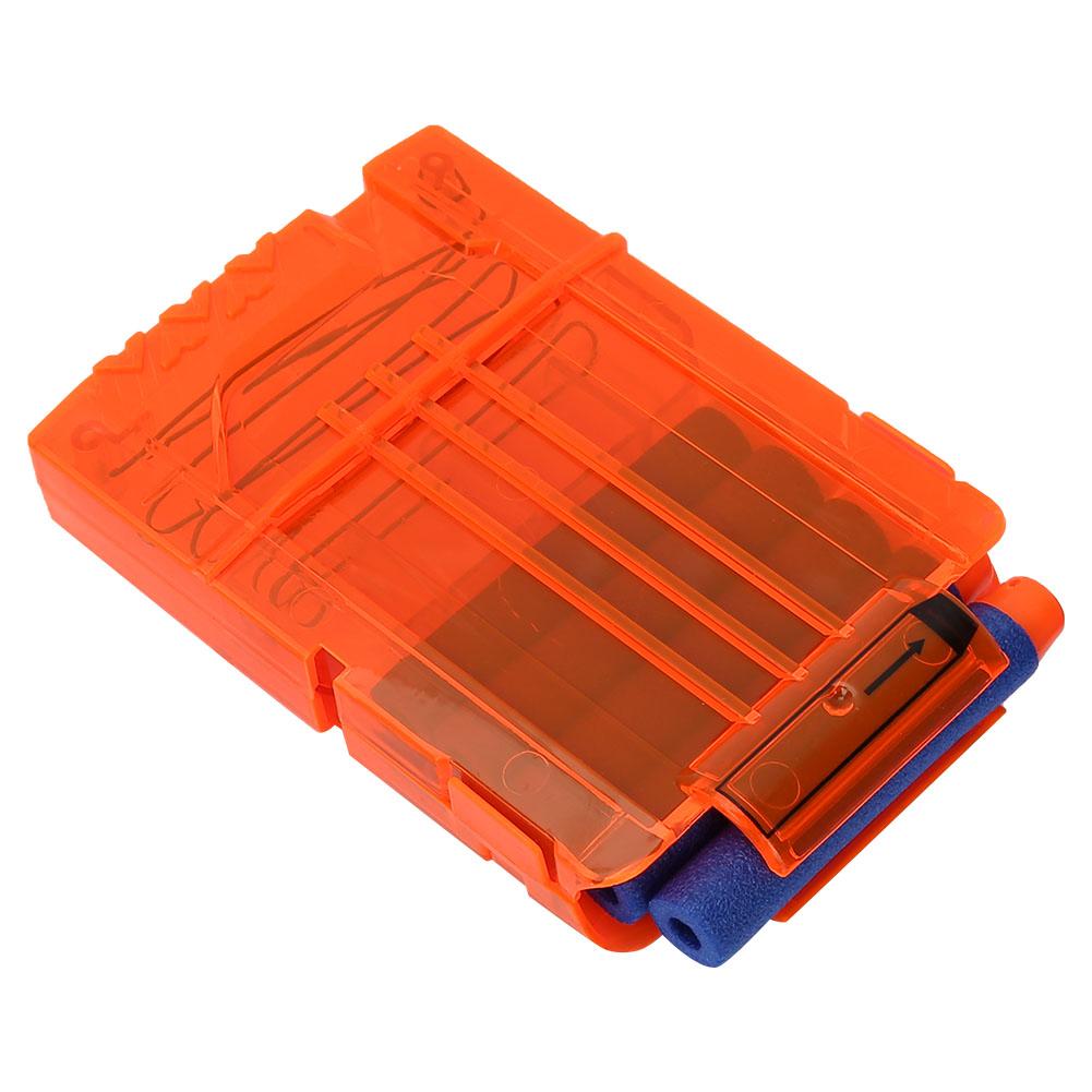 Soft Clip Plastic Cartridge Magazine Toy (5 Transparent Orange)