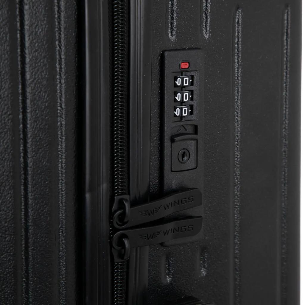 Wings Bunting Abs+ 20" Black Cabin Suitcase