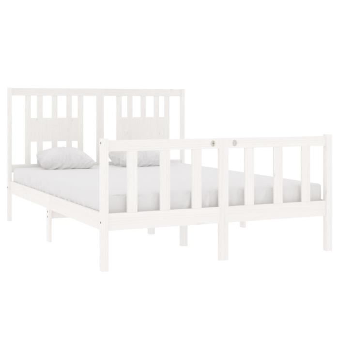 VidaXL Bed Frames White Solid Wood 140x190 Cm 3104109