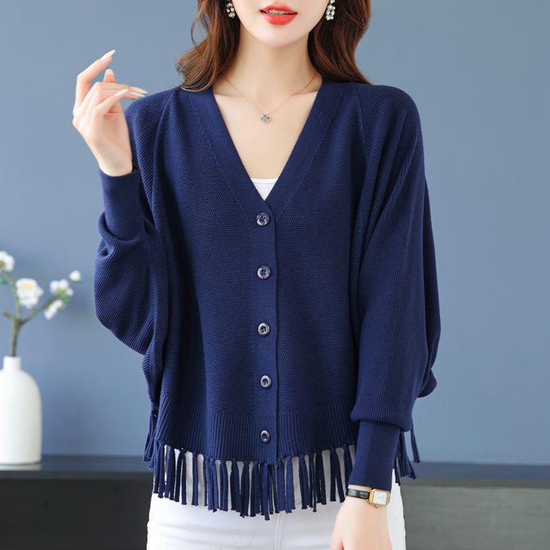 

Вязаный кардиган-жакет для женщин на раннюю осень, маленький снаружи, новый модный свободный платок на весну и осень average size