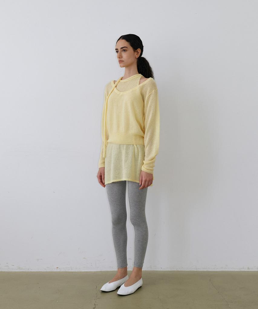 UUNE SCENE String Deep U-Neck Knit_Yellow