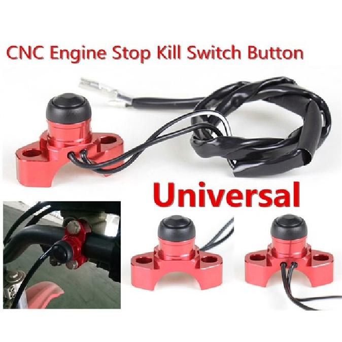 Красная CNC Универсальная Кнопка Выключения/Запуска Двигателя Мотоцикла Кнопка Стоп/Старт Кроссовый Питбайк