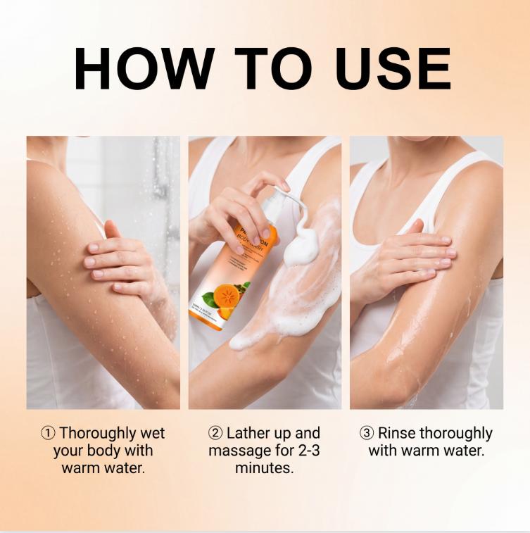 Orange Shower , Scented Body Wash, Moisturizing Daily Cleanser, Gentle for Women and Men, Non-Drying and Soap-Free