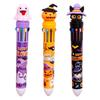 Multi Color Press Pen Halloween Themed Cartoon Specter Design Plastic Construction Suitable for Note Crafts Present