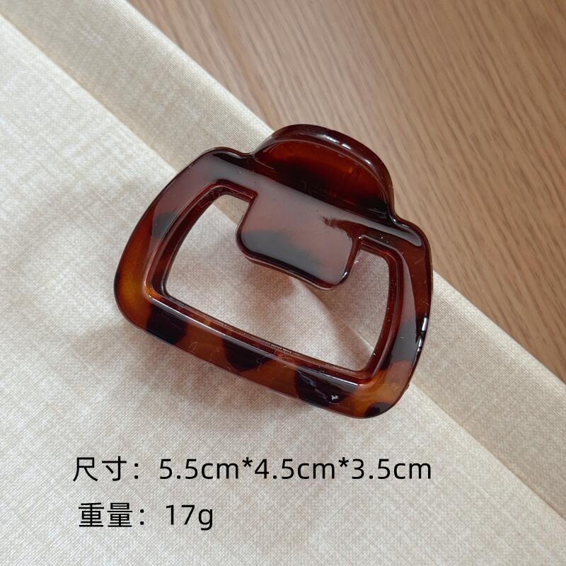 Leopardenmuster Haarklammern Clips Krabbenklemmen Frauen Mädchen Mittel Geometrisch Quadratischer Pferdeschwanzhalter Haarspangen Haarschmuck