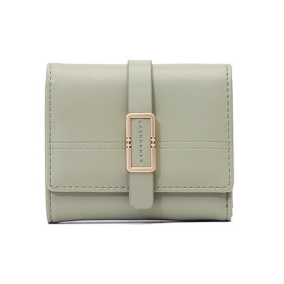 Women's Short Wallet with Simple Buckle and Foldable Handbag for Women