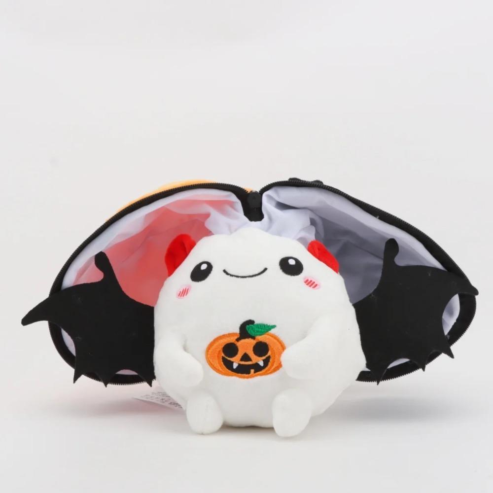 Cute Halloween Pumpkin Bat Plush Toy Transformable Stuffed Animal Magical 2-in-1 Kawaii Bat/Pumpkin Hybrid Plushie Gift for Kids