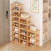 5/7/8 Tiers Vertical Shoe Rack Wood Narrow Shoe Rack Small Shoe Organizer Space Saving Corner Shoe Shelf Tall Shoe Tower Free Standing Shoe Rack