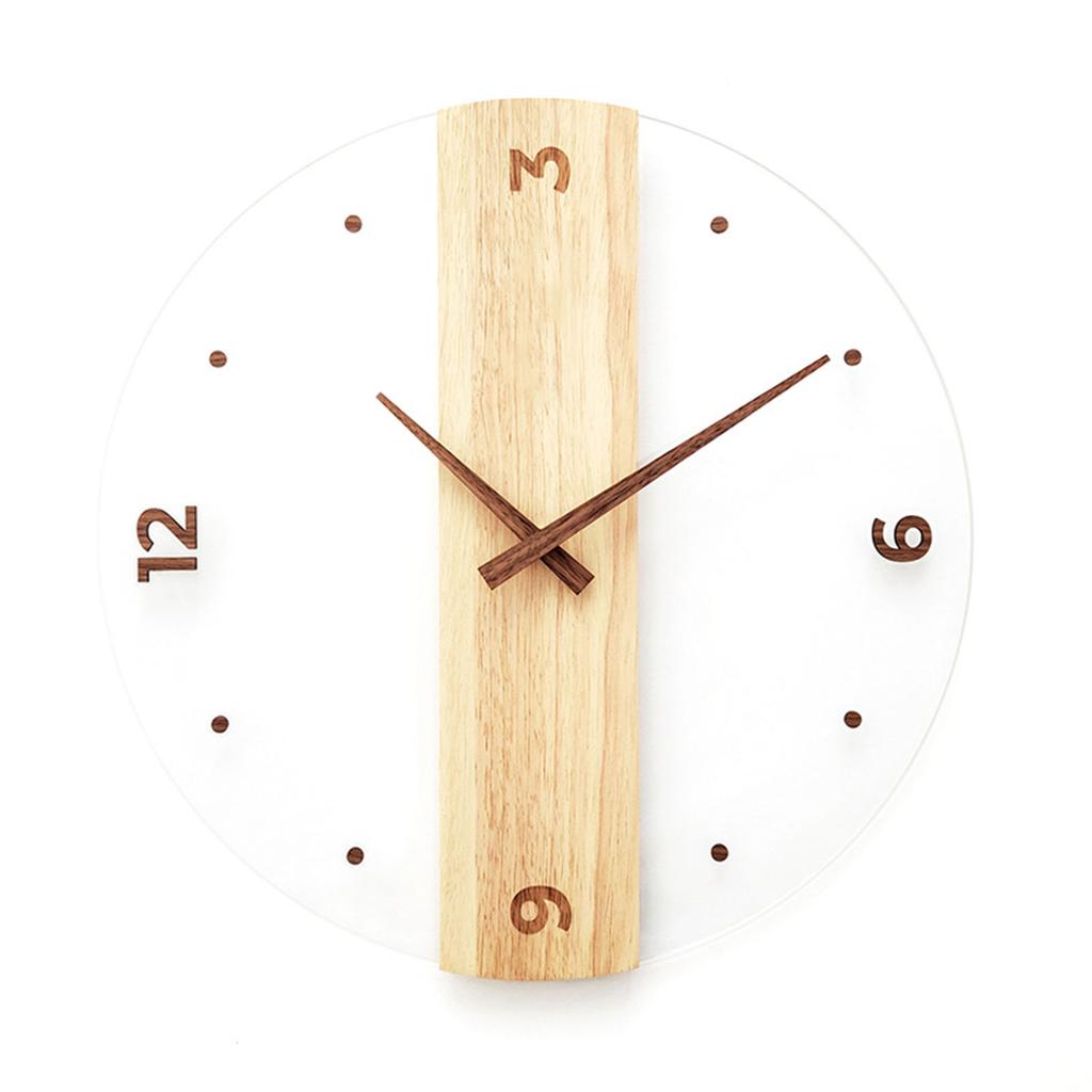 Wall Clock Silent Round Decorative Modern Acrylic Panel Hanging Clock for Living Room Bedroom