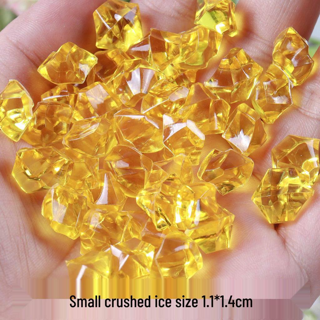 Trendy Simulation Transparent Colored Ice Cube Phone Case Keychain with Crushed Ice DIY Micro Landscape Decor