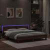 vidaXL Bettgestell mit Kopfteil und LED-Beleuchtung Braun Eiche-Optik