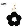 Metal Key Chain Plush Flower Keychain for Handbags, Five-petal Bag Charm, Aesthetic Handbag Pendant Fluffy Backpack Hanging Accessory Women