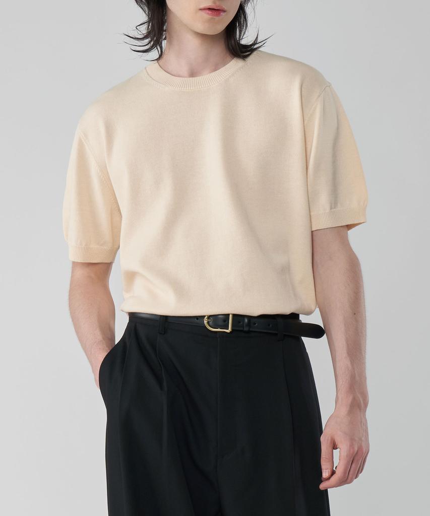 UNTAPPED STUDIO [2Pack] Washable Cool Cotton Short Sleeve Round Knit 4 Colors (B Type)