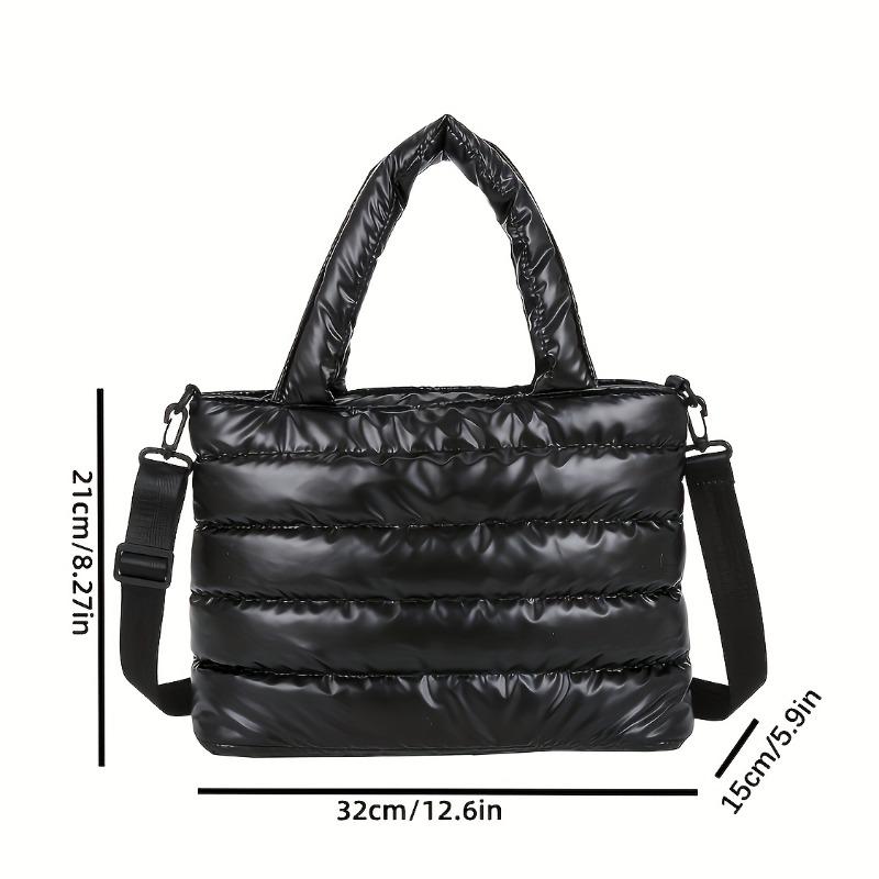 Damevesker med fluffy dun mote vatterte håndvesker for kvinner Ensfarget luksus designer skuldervesker kvinner