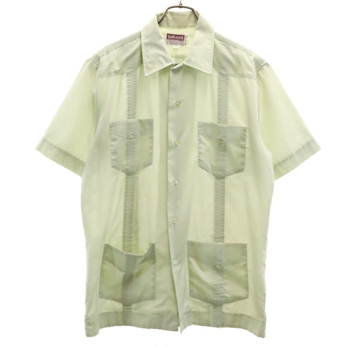 

LWILDER 80-е винтажная рубашка с коротким рукавом кубинского стиля M Мятно-зеленый Мужская Б/У