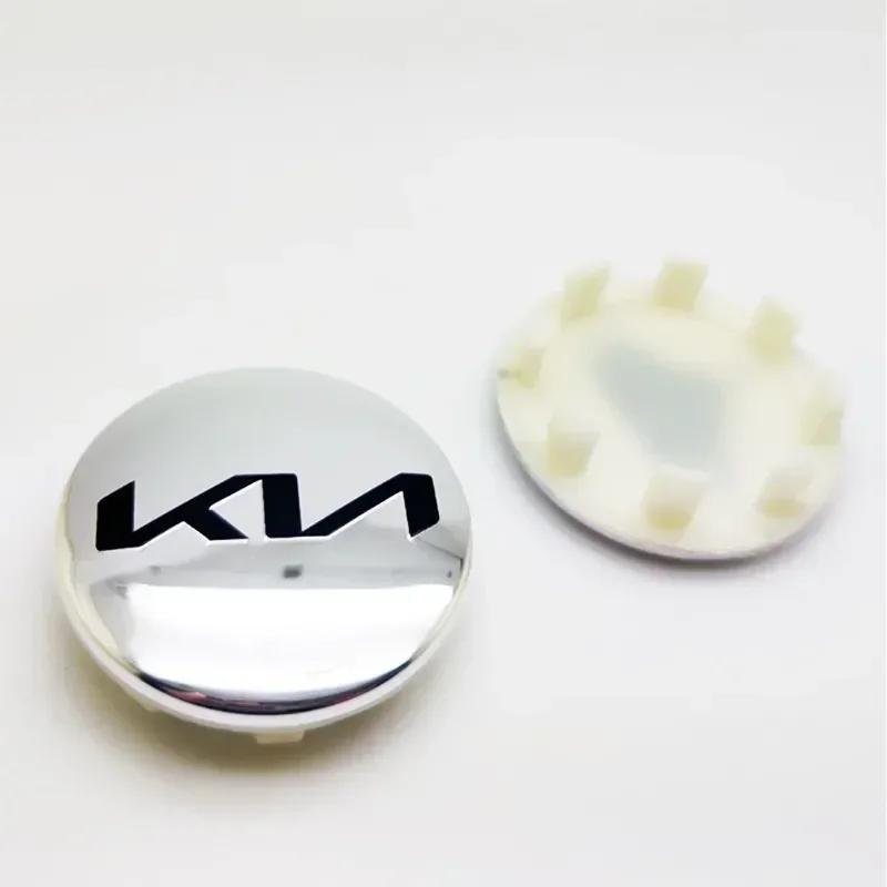 2026 Hot Car Sticker 4PCS 58MM Car Wheel Center Hub Caps Cover Accessories For KIA GT Line EV6 Sorento Niro EV9 Sportage Cerato