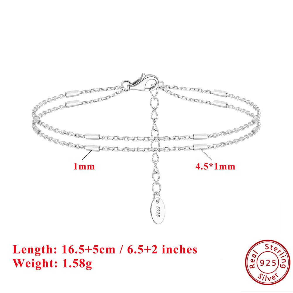 

EFFIE QUEEN Minimalist Layered Chain Bracelet 925 Sterling Silver Women s Classic Bead Chain Bracelet Jewelry Vacation SB201