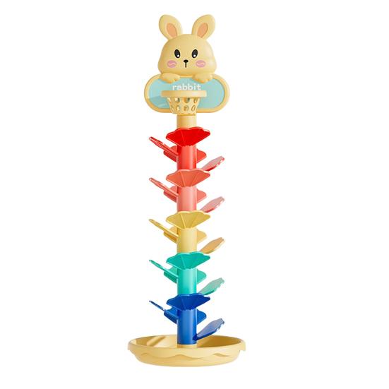 Kids Ball Shoot Track Toy 45753 Layers Cartoon Rabbit Rolling Ball Tower