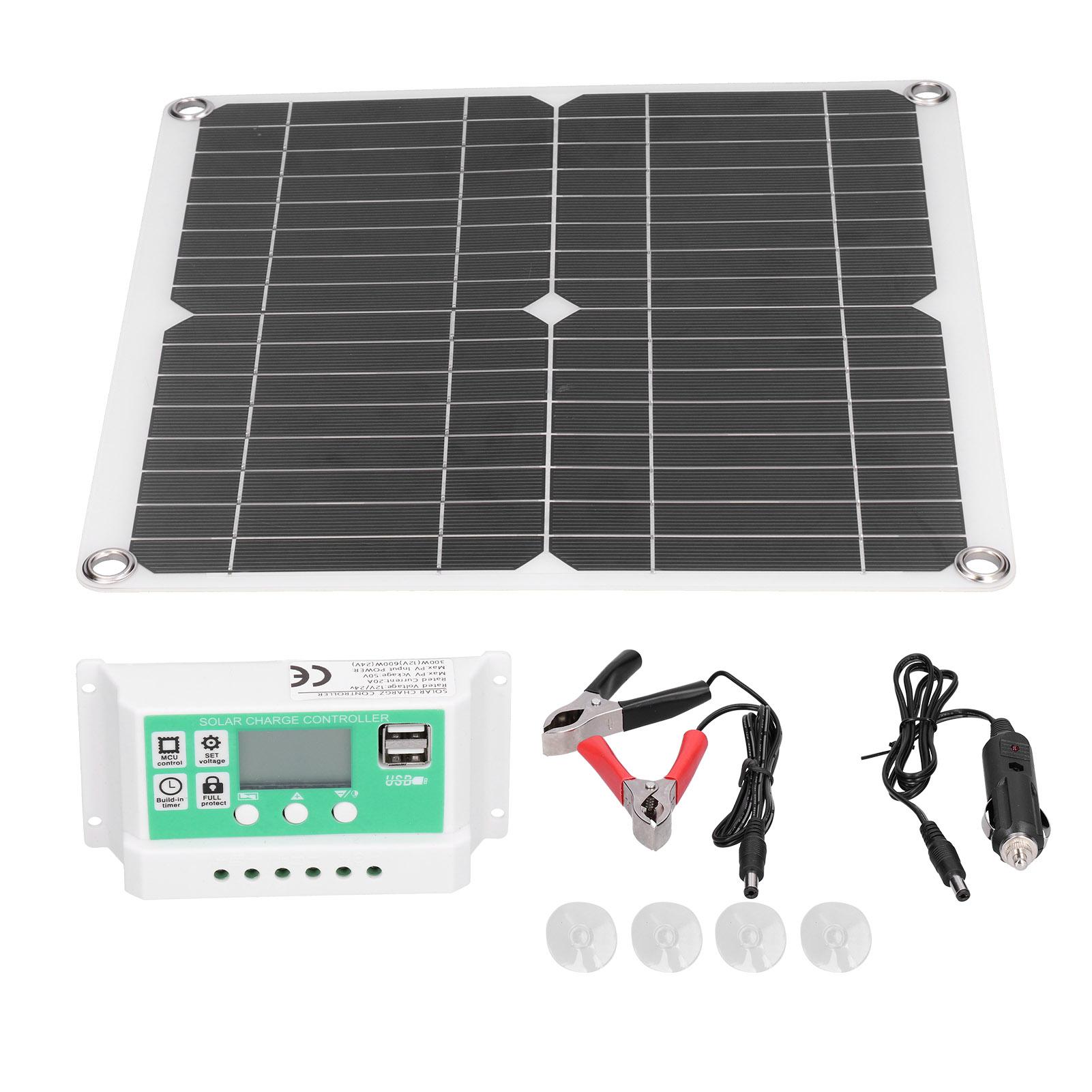

40W 18V Monocrystalline Silicon Flexible Solar Panel with 20A Solar Charge Controller for Outdoor