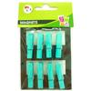 Mini Pinces à Linge en bois avec Magnet Turquoise 3,5 cm 8 pièces
