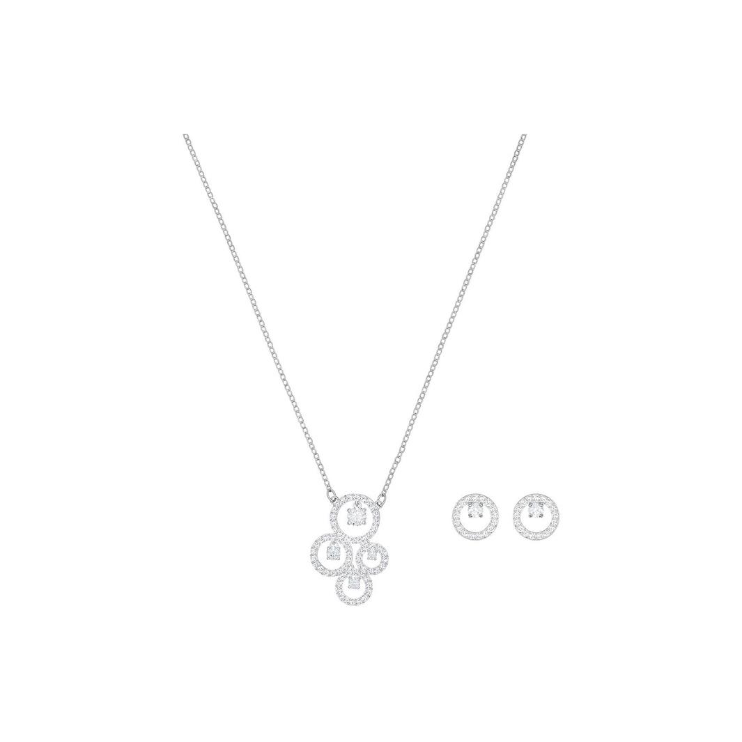 Swarovski Crystal Jewelry Necklace And Earring Set Women Jewelry 5416361 Silver