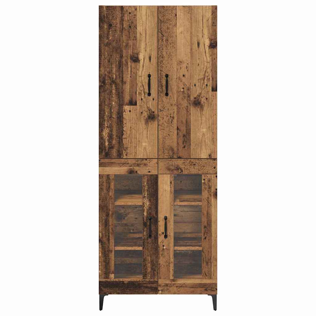 Wall Mounted Highboard Reclaimed Wood Look 69.5 x 34 x 180 cm Engineered Wood