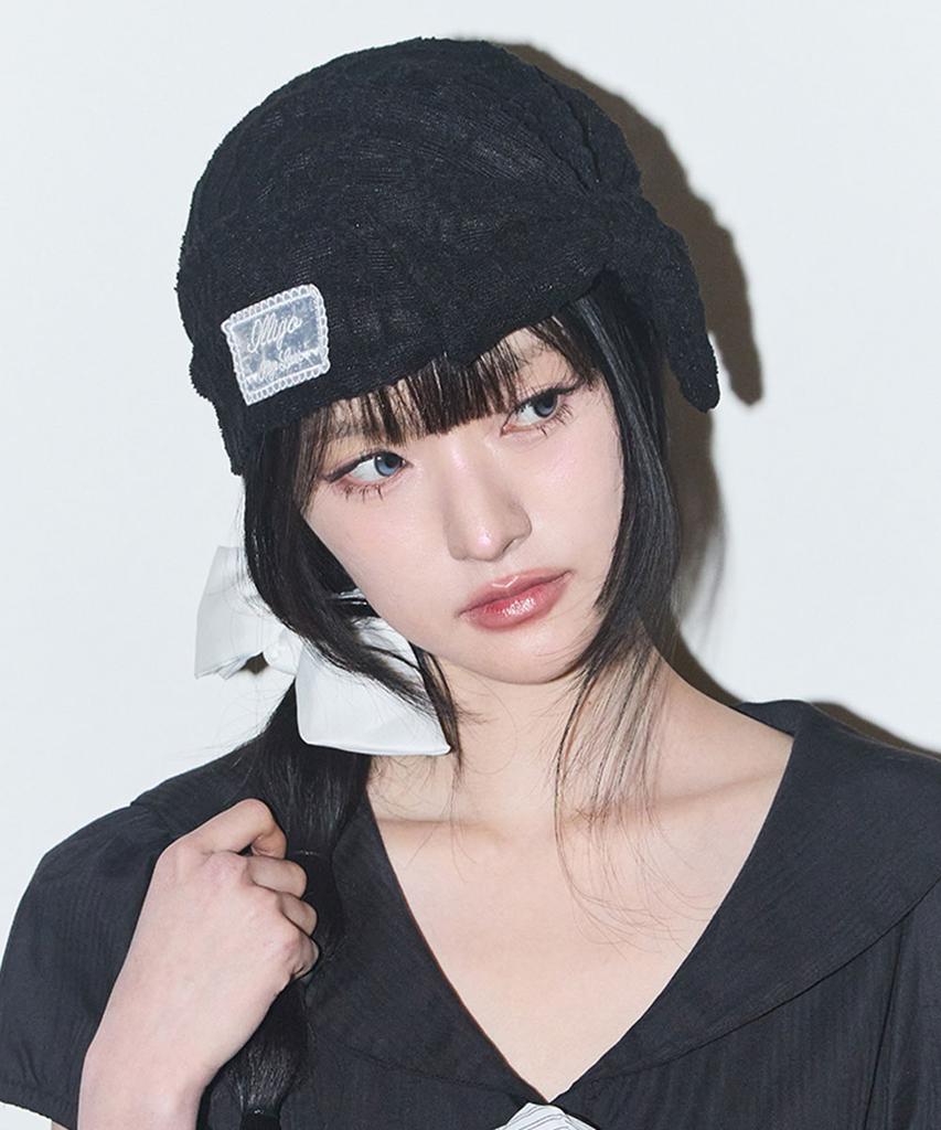 ILLIGO Bow Lace Beanie Black
