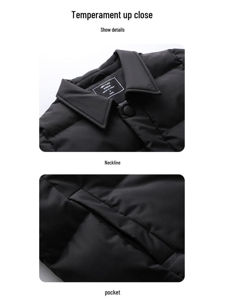 2025 Autumn/Winter Unisex Mid-Length Thickened Down Cotton Coat for Formal Wear