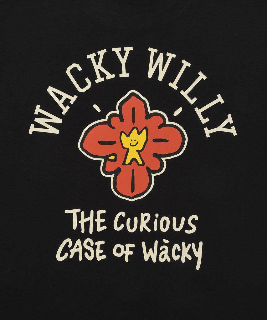 WACKY WILLY Flower Kiki Short Sleeve T-Shirt Black
