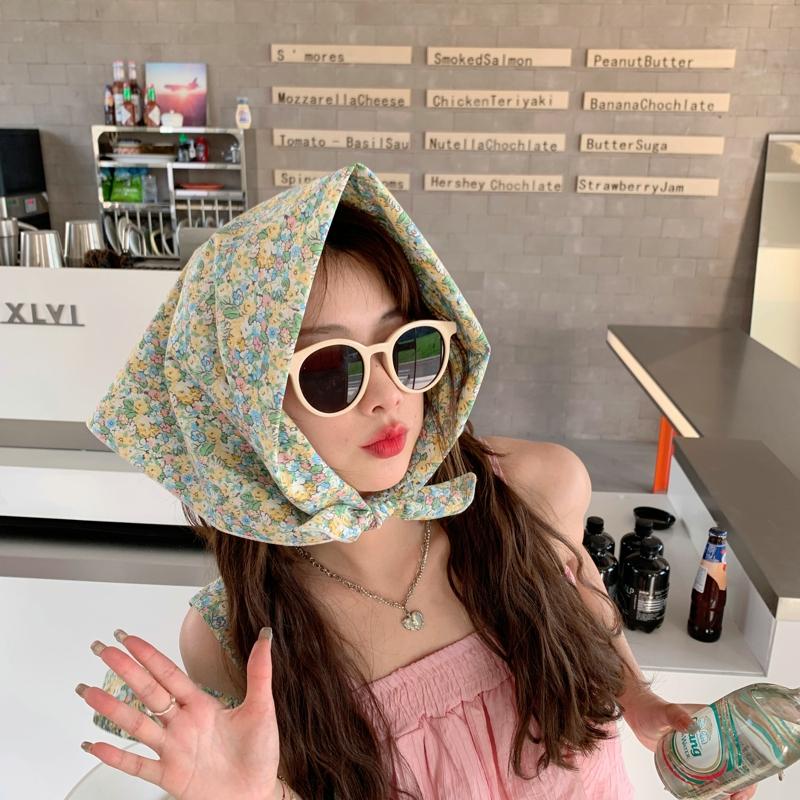 70*70cm Cotton And Linen Handkerchief Small Hair Scarf For Women Cute Plain Bag Scarfs Female Fashion Print Scarves For Women