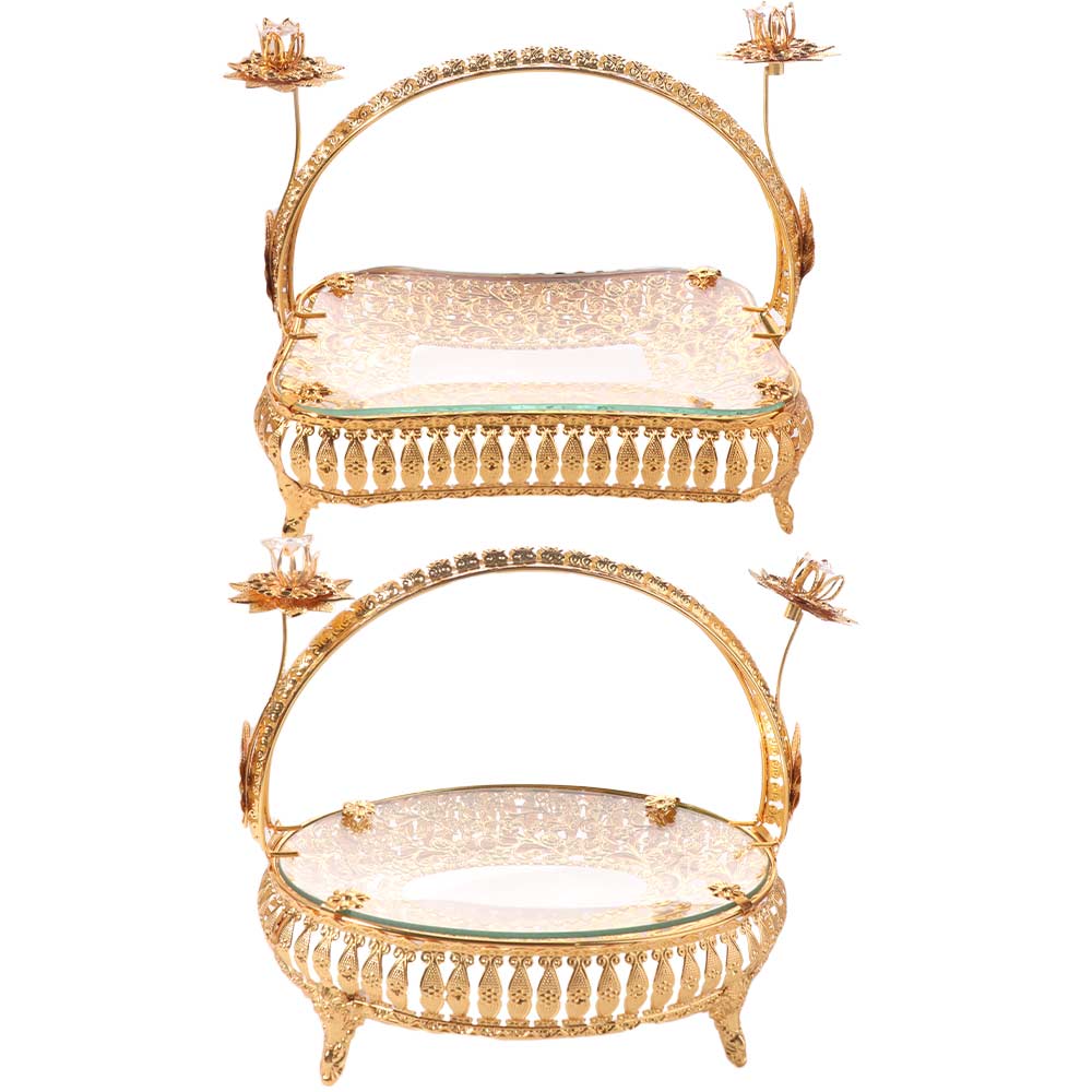 Light Luxury Metal Fruit Plate Creative Retro Storage Basket Classic Multi-Function Pastry Tray Office