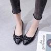 Fashion Slip-on Low Heel Elegant Woman Flats Formal Leather Casual With Bow Sale Chic Point Popular Luxury Brand Shoe 39 Shoes for Women