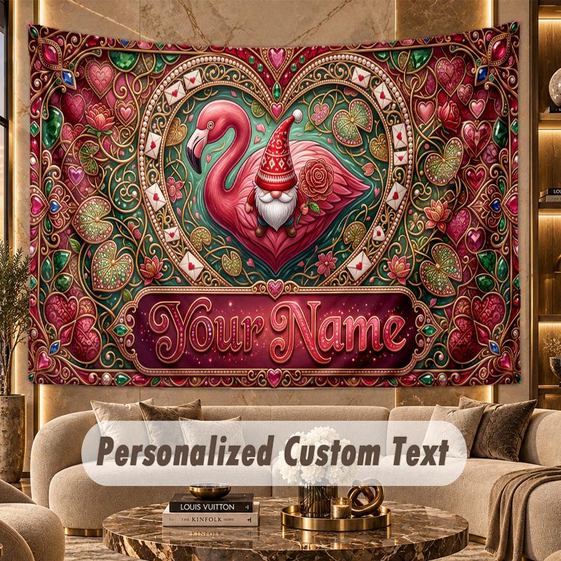 Decorative Artwork (1) Theme Personalized Tapestry Custom Name Text Wall Hanging Tapestry Home Background Decoration