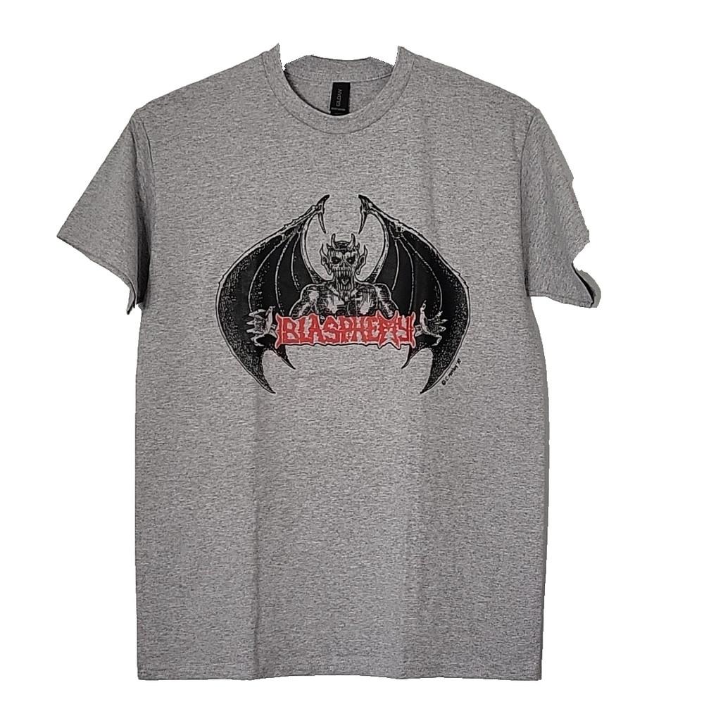 BLASPHEMY Moyen Logo L LARGE T-Shirt Gray Mens Band Logo Unisex T-Shirt XXXL