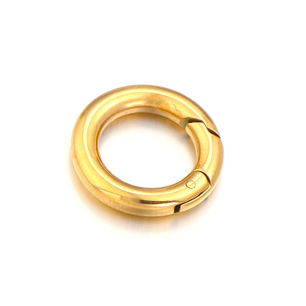 1Pc 16/18/20/24/28mm Stainless Steel O Ring Spring Clasps Round Snap Carabiner Hook Buckle Connector DIY Keychain Jewelry Making