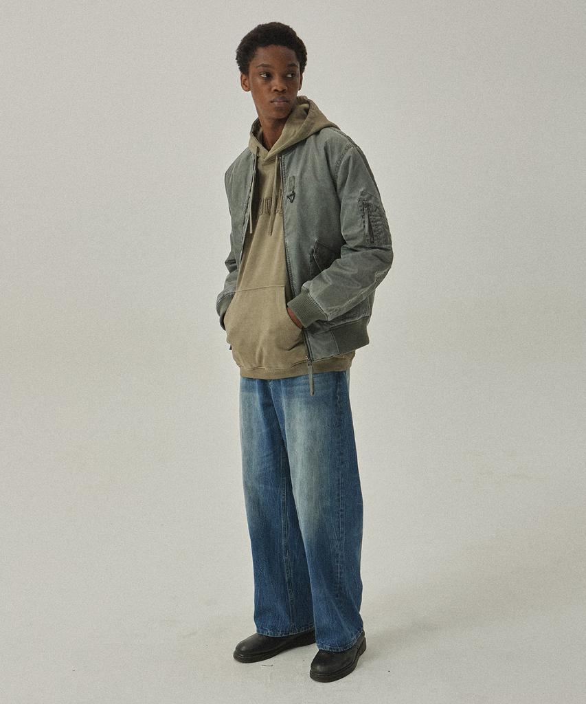 Magoodgan Bomber 5602 Pigment Padded Silver Grey Flight Jacket