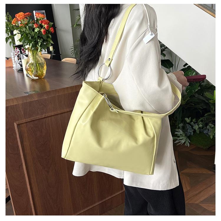 Borsa a tracolla quadrata con fibbia magnetica tinta unita da donna, per il tempo libero, in PU, con tracolla inclinata, grande capacità