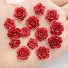 50Pcs Cute Cartoon Mini Red Roses Nail Art Resin Designer Charms DIY Craft For Nail 3D Decorations Jewelry
