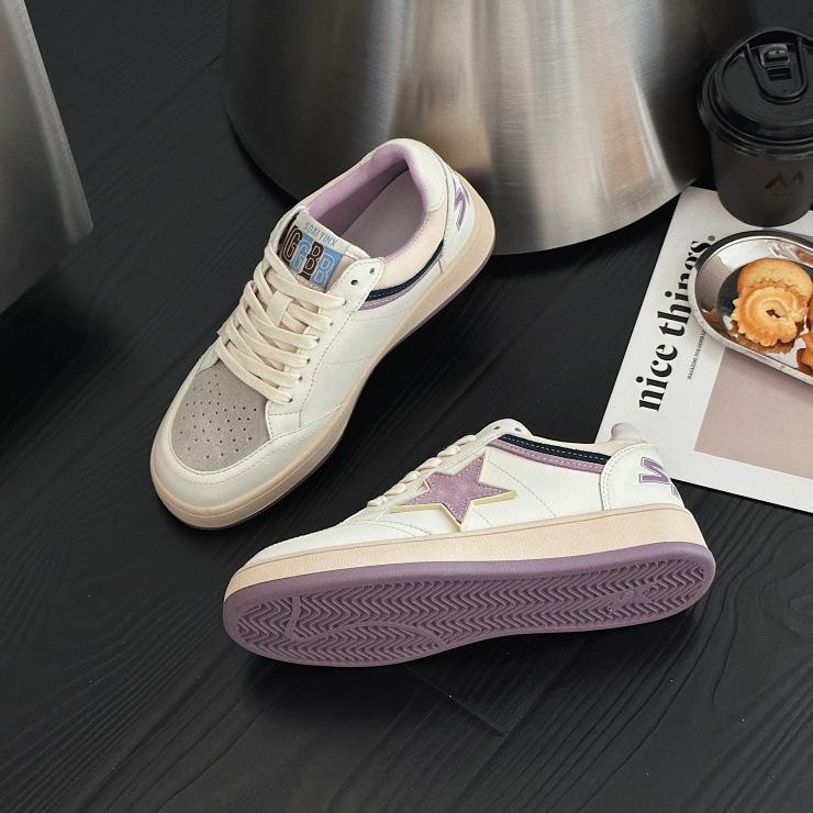 

Leather casual sports board shoes platform star shoes women s spring new versatile little white shoes 35