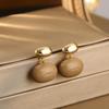 Maillard Retro Bean Earrings: Hong Kong Style High-End Versatile Studs - Niche Fashion Ear Jewelry