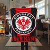 1pz Coperta in Flanella con Nome Personalizzato e Motivo Eintracht Frankfurt Adatta a Tutte le Stagioni per Arredamento Casa Calore e Comfort Regali Regalo per le Feste_xia