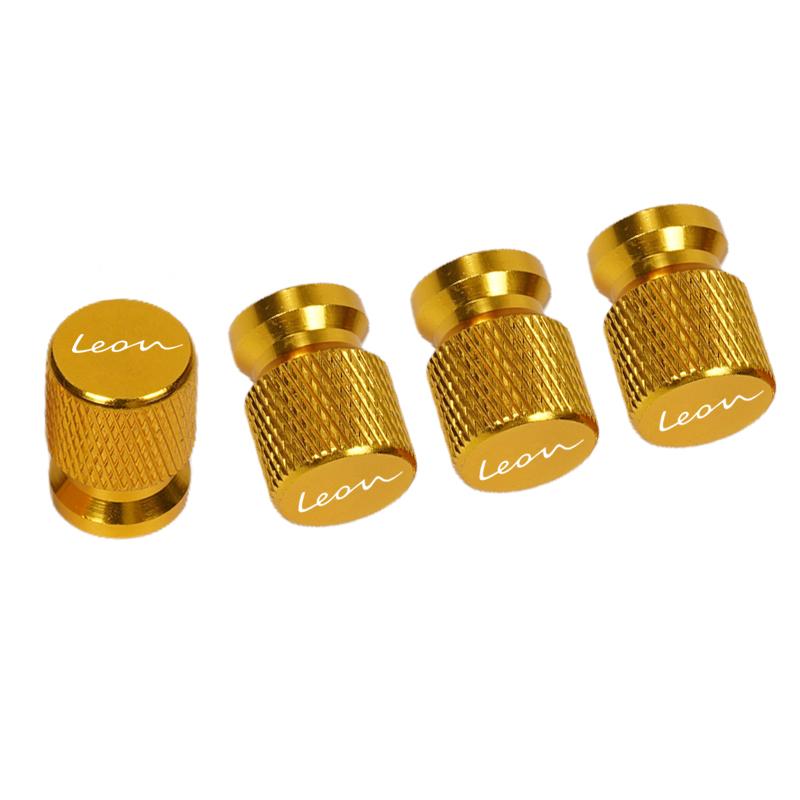 4pcs Car CNC Aluminum Tire Valve Air Port Stem Cover Caps for Seat Leon Accessories
